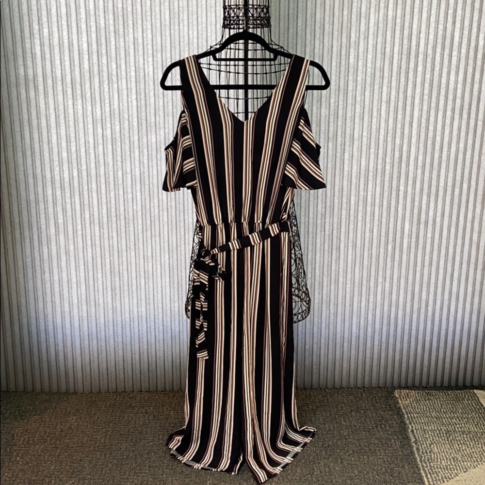 Eyeshadow Black Striped Romper Jumpsuit One piece